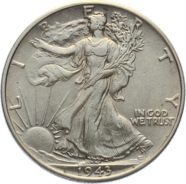 USA 1/2 Dollar 1943 o. Mzz. - Walking Liberty